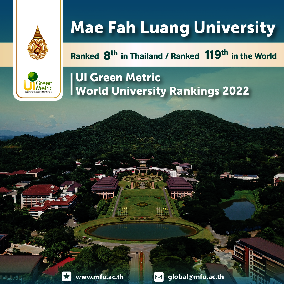 MFU Ranked 8th as Green University in Thailand