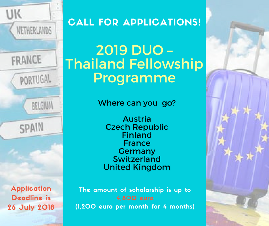 Call for Applications of 2019 DUO-Thailand Fellowship Programme