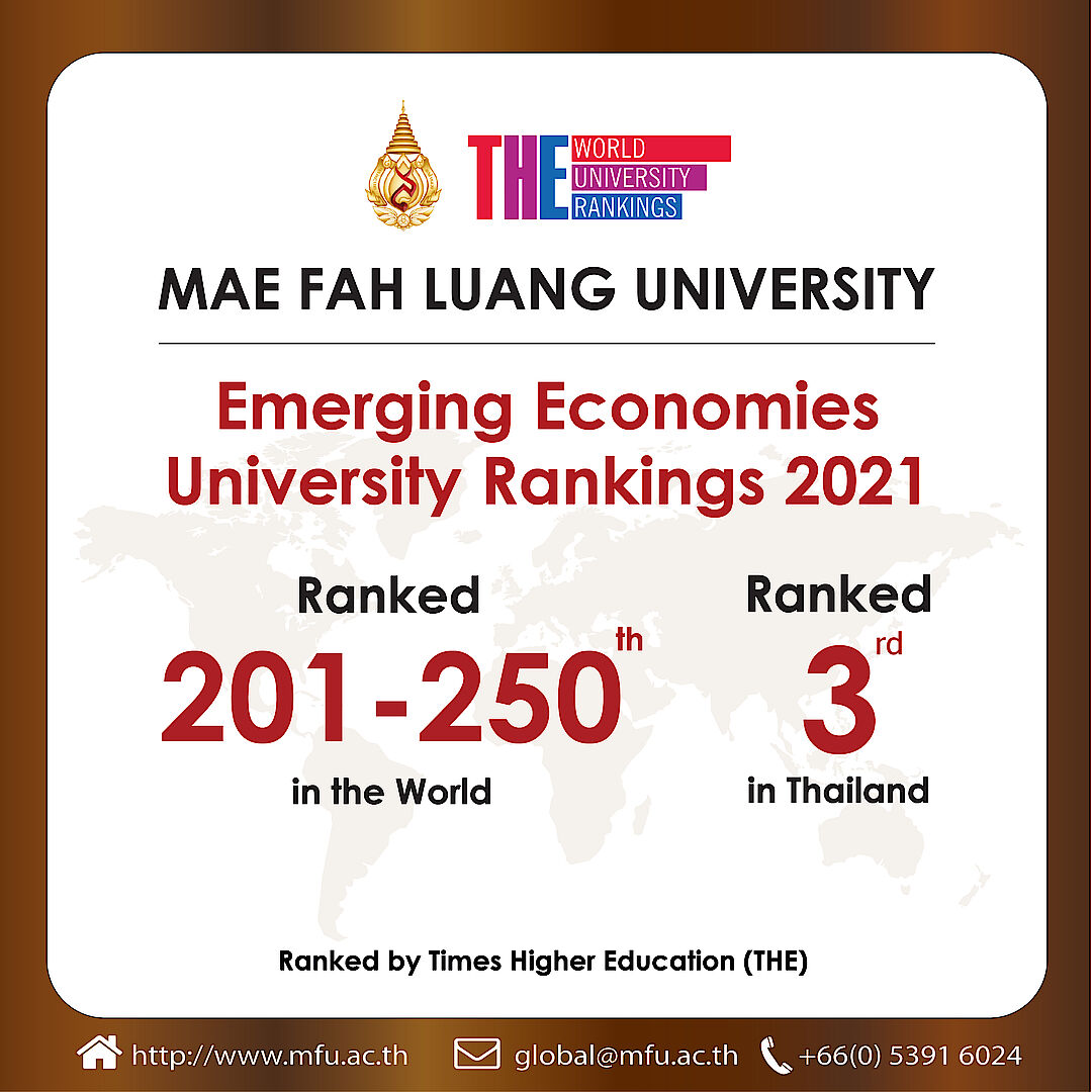 MFU leads Thai Universities in THE Emerging Economies University Rankings 2021