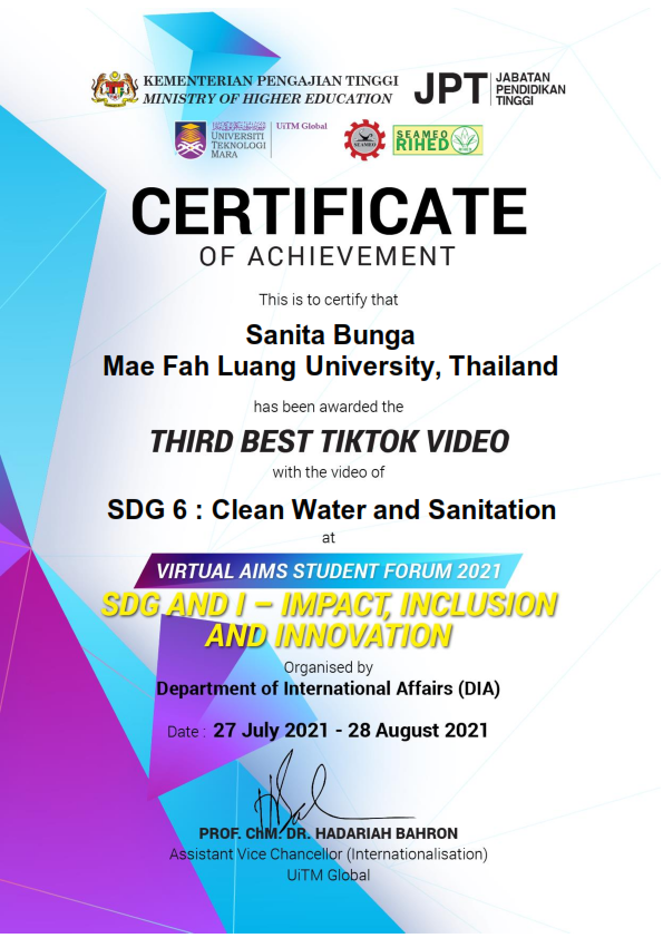 MFU News : Third_Place_Best_Tik_Tok_Video_Sanita_Bunga_001.png