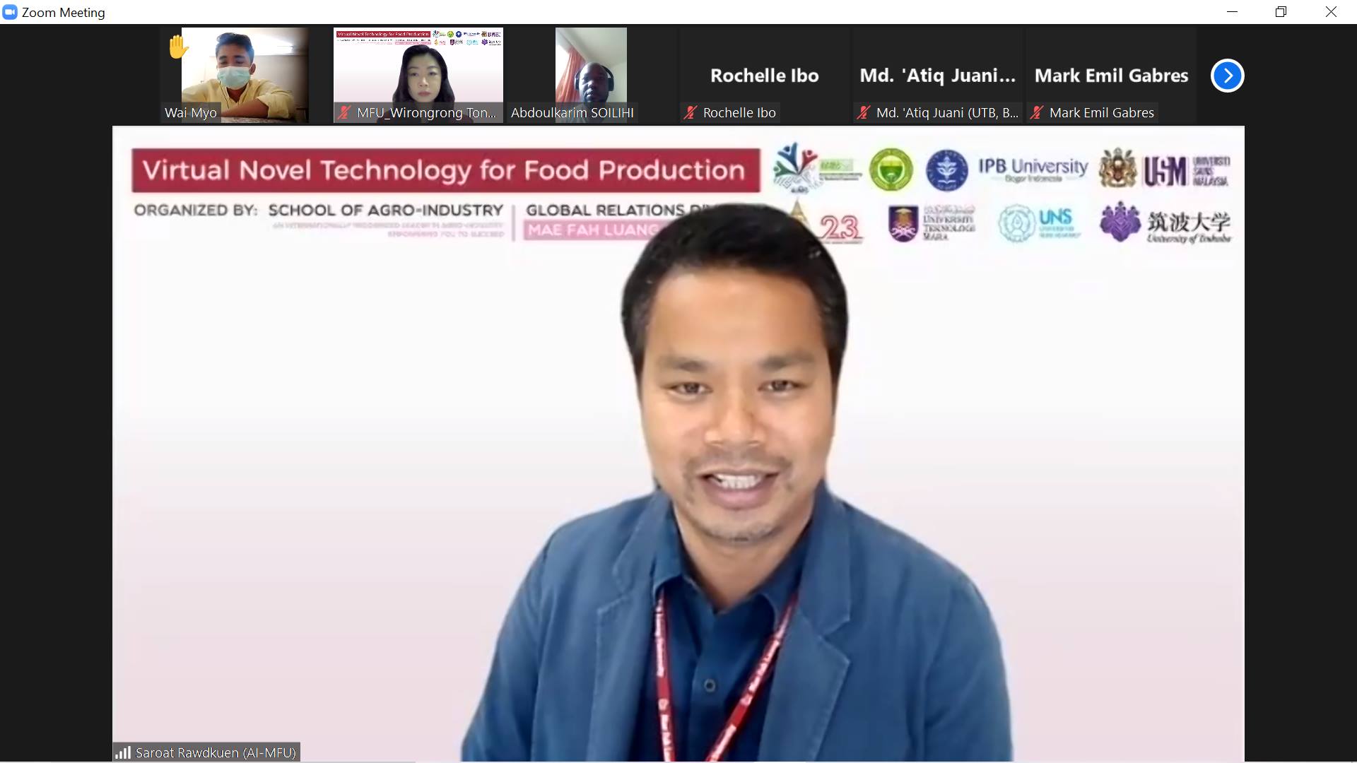 MFU Holds the Virtual Novel Technology for Food Production Course with Partner Universities