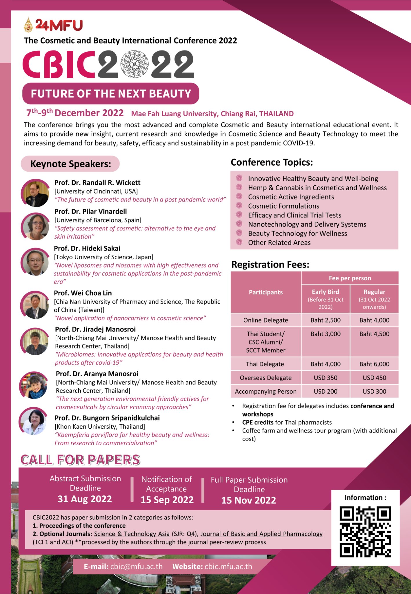 CALL FOR SUBMISSION AND PARTICIPATION: Cosmetic and Beauty International Conference 2022