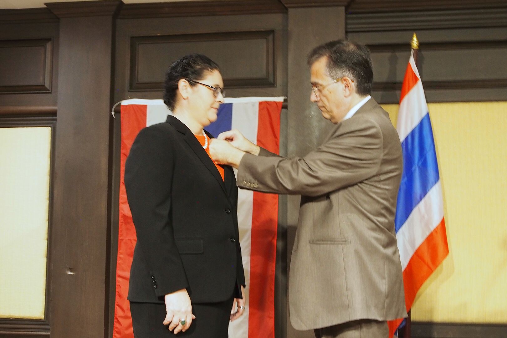 H.E. Mr. Thierry Mathou, Ambassador of France to Thailand, Confers the Chevalier de l'Ordre de la Légion d'Honneur on Ms. Flavie Lepoutre for Her contribution in cooperation between France and Thailand