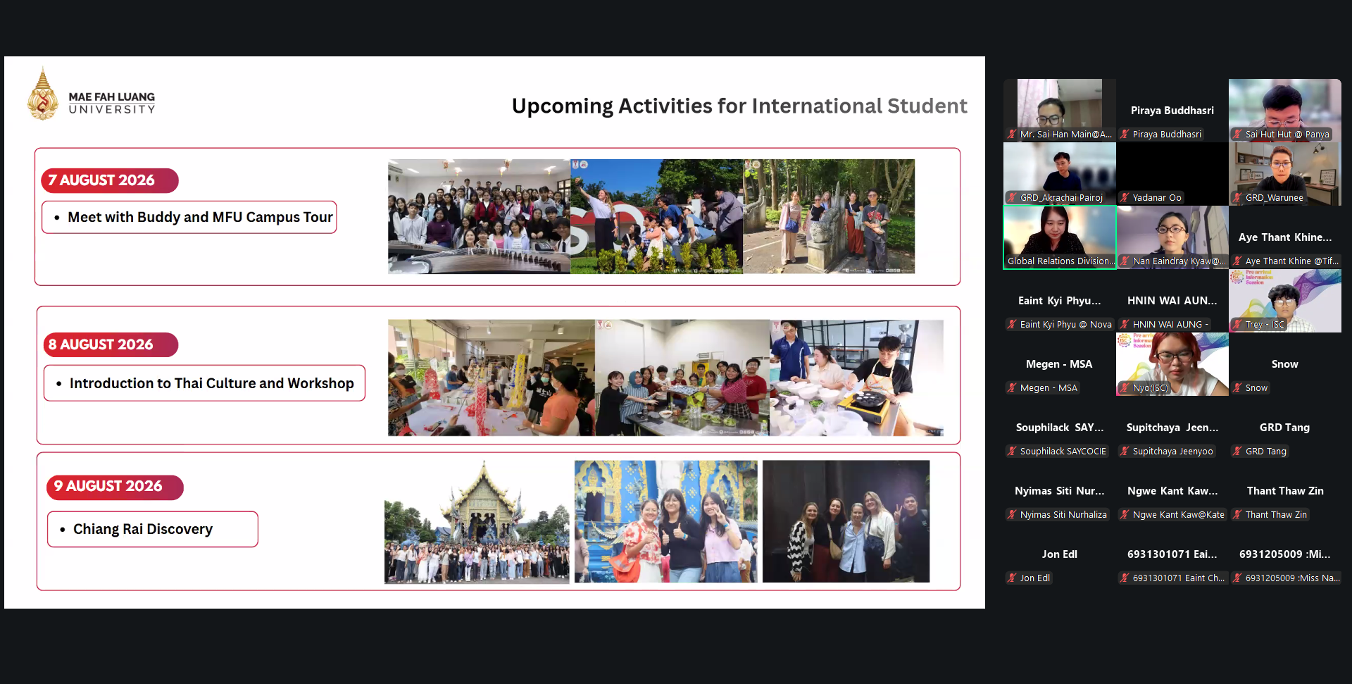 Pre-Arrival Session: Preparing New International Students for the Semester Start